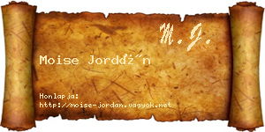 Moise Jordán névjegykártya